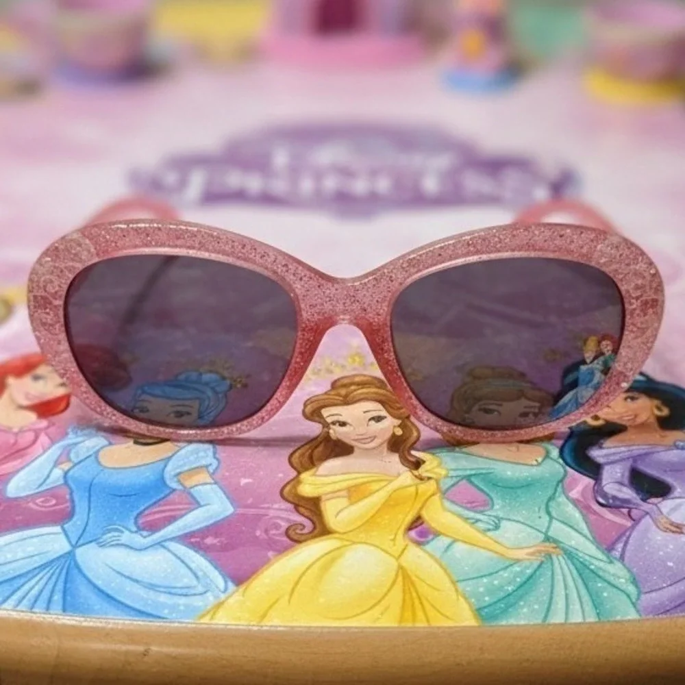Disney Princess Kids‎ Pink Glitter Sunglasses, Ariel Cinderella Belle Rapunzel